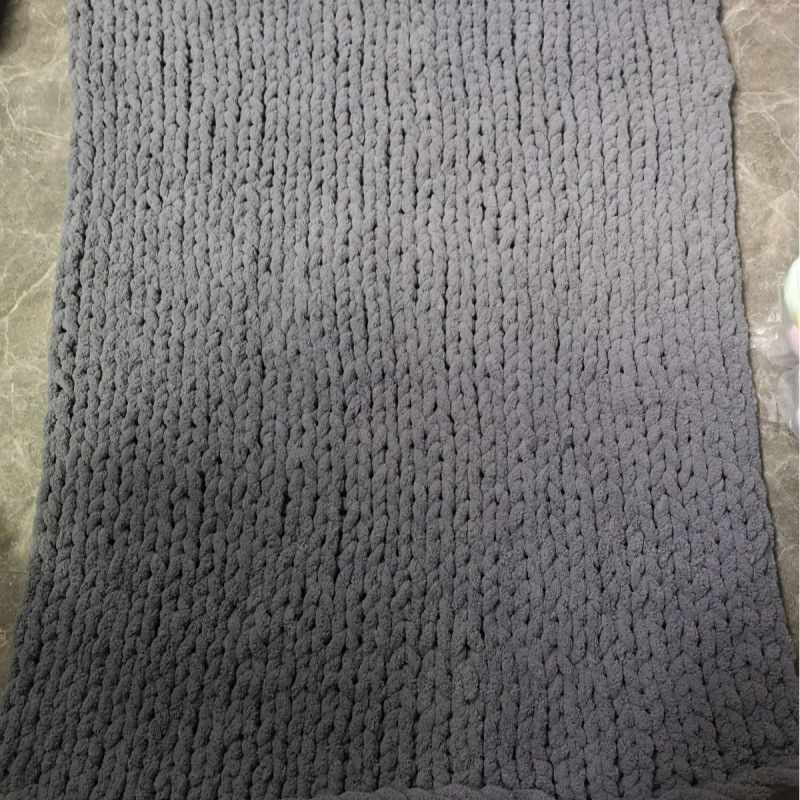 Chenille Knitted Handmade Throw Blanket