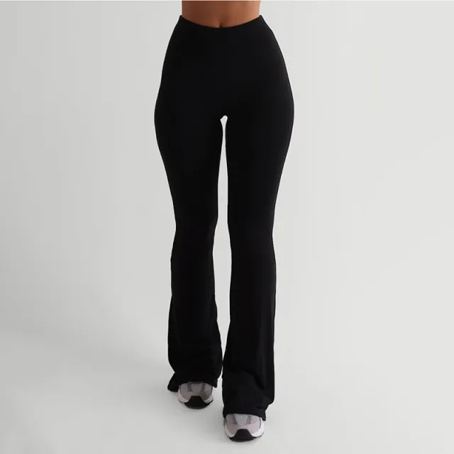 New Autumn Women's Fashion Fitted Boot cut Casual Trousers Black - Shop at LoveMi