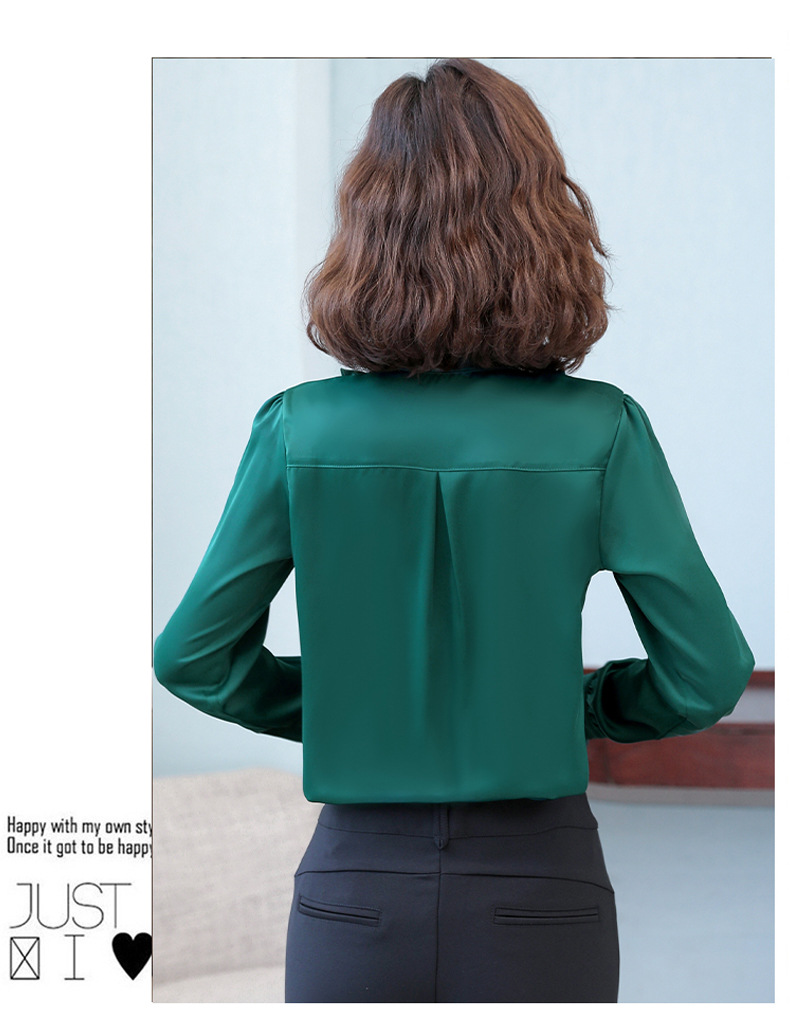 Women's New Style Long-Sleeve Shirt With Stand Collar And Ruffle Trim Top