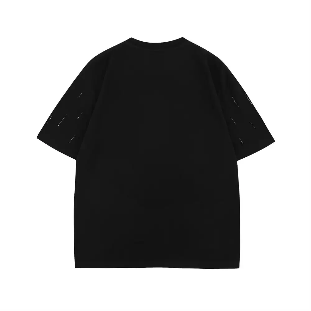 Rhinestone Letter Short Sleeve Casual Loose