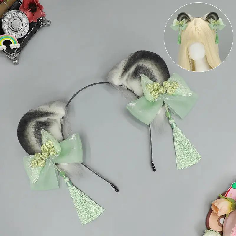 Ancient Style Han Chinese Clothing Tassel Lolita Chinese Style Panda Animal Ears Headband