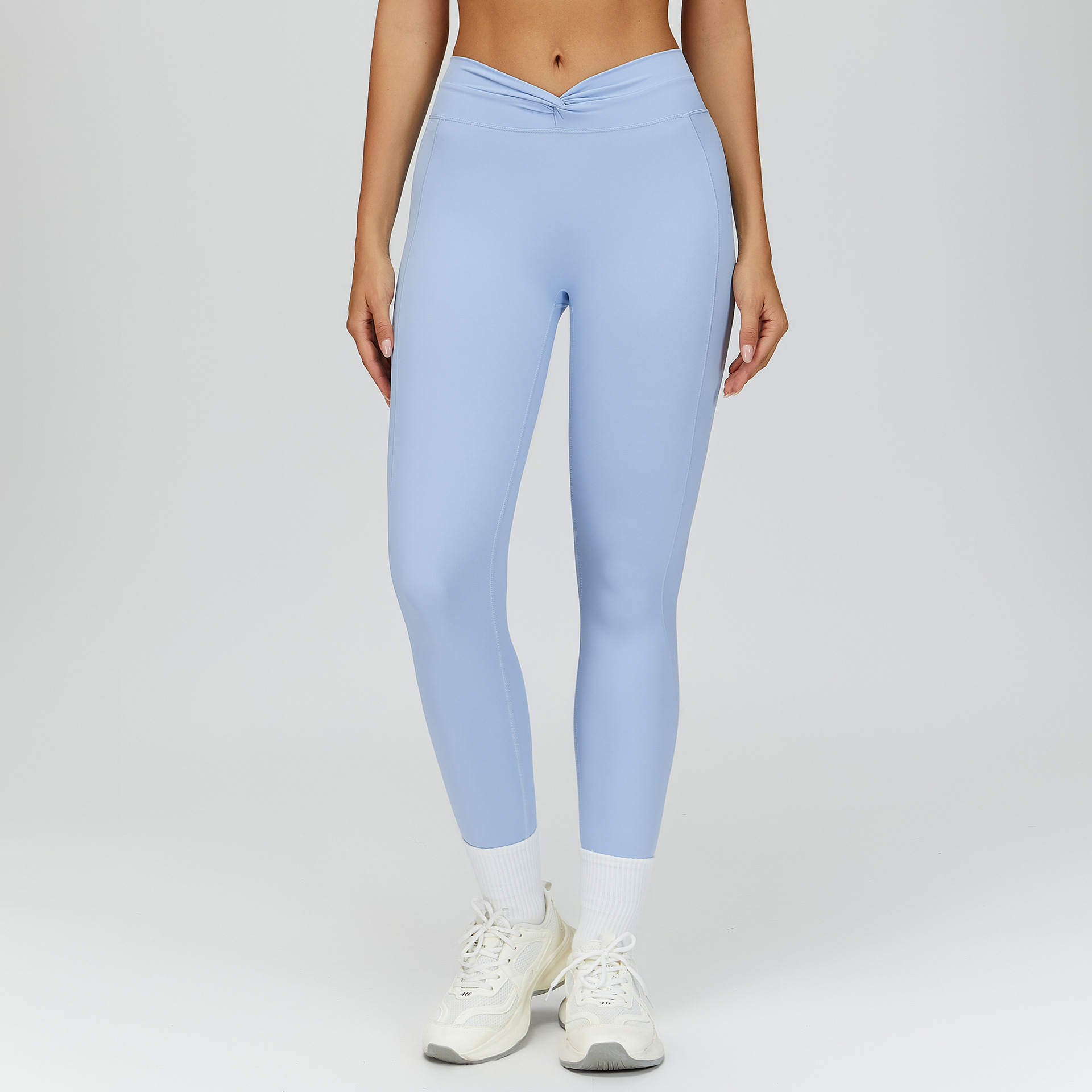 High-Waisted Twisted-Pleat Fitness Pants, picture 5 of 6
