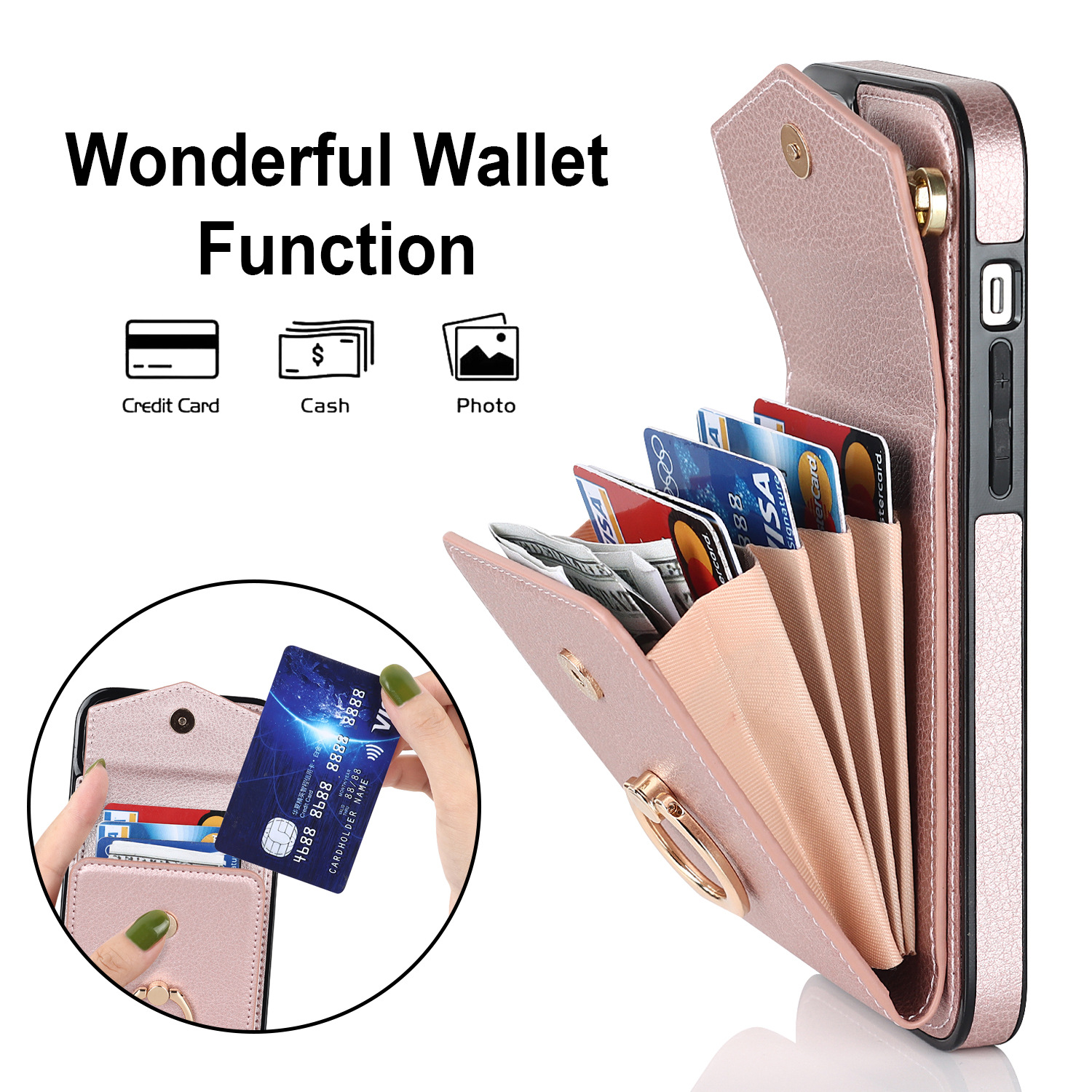 Versatile Leather Case With Multifunctional Card Insertion Phone Case