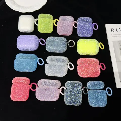 Fine Rhinestone Crystal Particle Bluetooth Headset Protective Cover Earphone