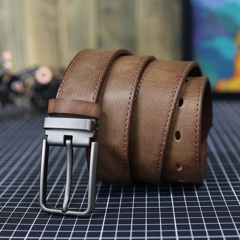 Men's Vintage Genuine Leather Belt With Pin Buckle 31 e0d82301 ca66 4d43 a85e e086602dc810