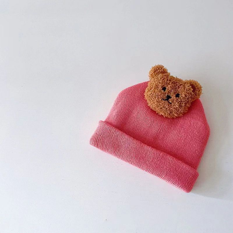 Bear Knitted Hat Pink