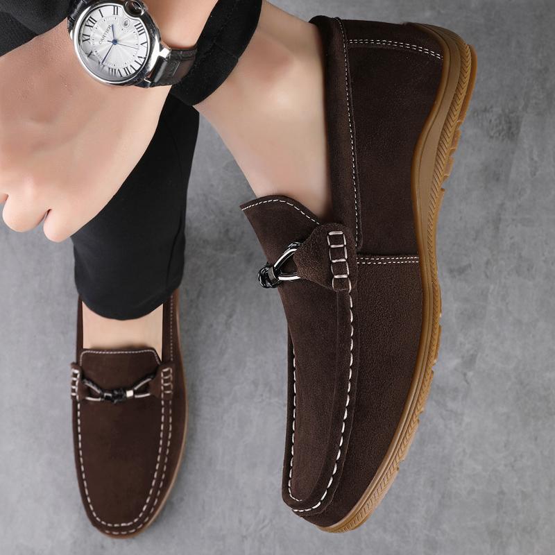 Versatile Second-layer Leather Slip-on Casual Shoes