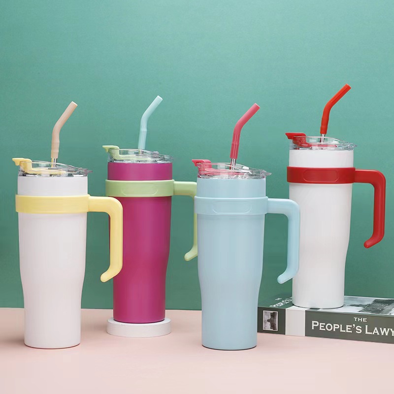 With Handle Strap Straw Large-capacity Water Cup