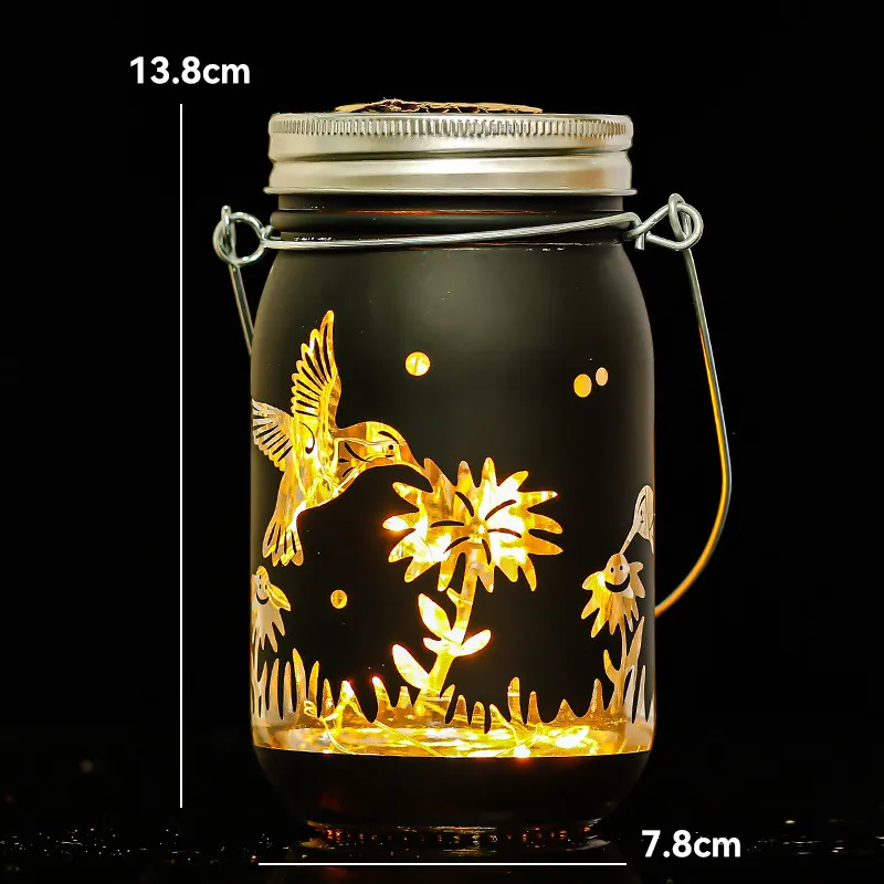 Waterproof Outdoor Courtyard Atmosphere Small Night Lamp - Black Flying Bird