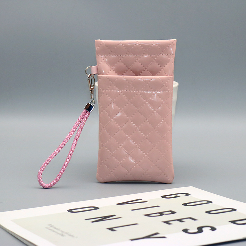 Double Layer Sun Glasses Leather Waterproof Buggy Bag Pink - Shop at LoveMi