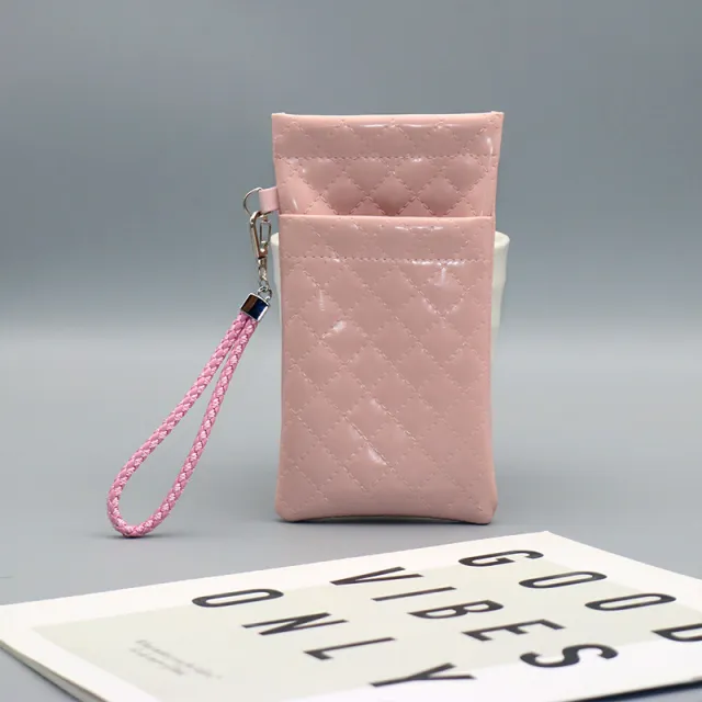 Double Layer Sun Glasses Leather Waterproof Buggy Bag Pink - Shop at LoveMi
