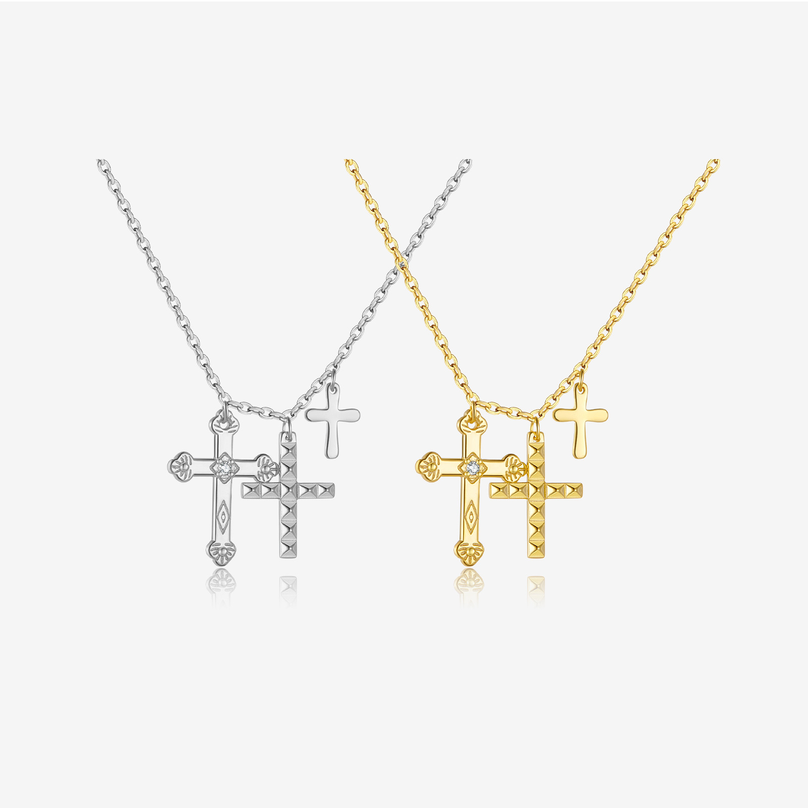 Cross S925 Sterling Silver Clavicle Chain Women's Necklace