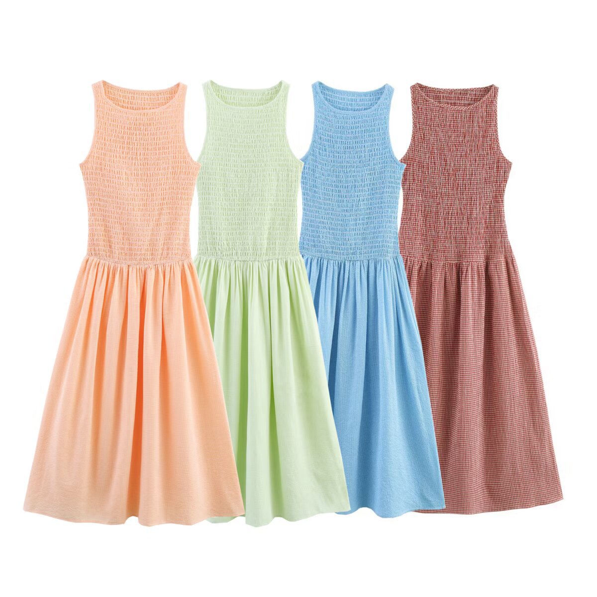 Spring Plaid Ladies Dress