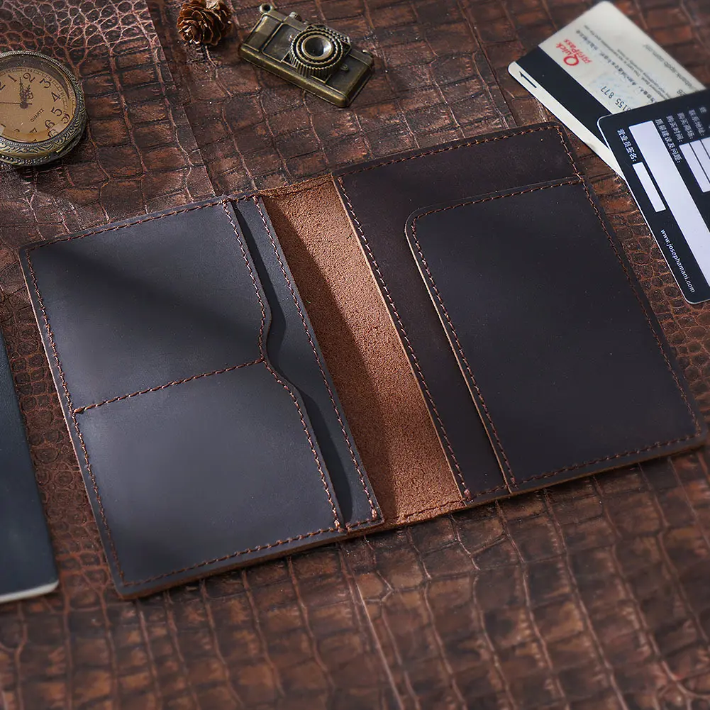 First-layer Cowhide Vintage Handmade Passport Holder Document