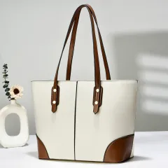 Large Capacity Tote Single Shoulder Underarm Bag - Beige - View 1