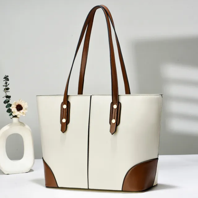 Large Capacity Tote Single Shoulder Underarm Bag Beige - Shop at LoveMi