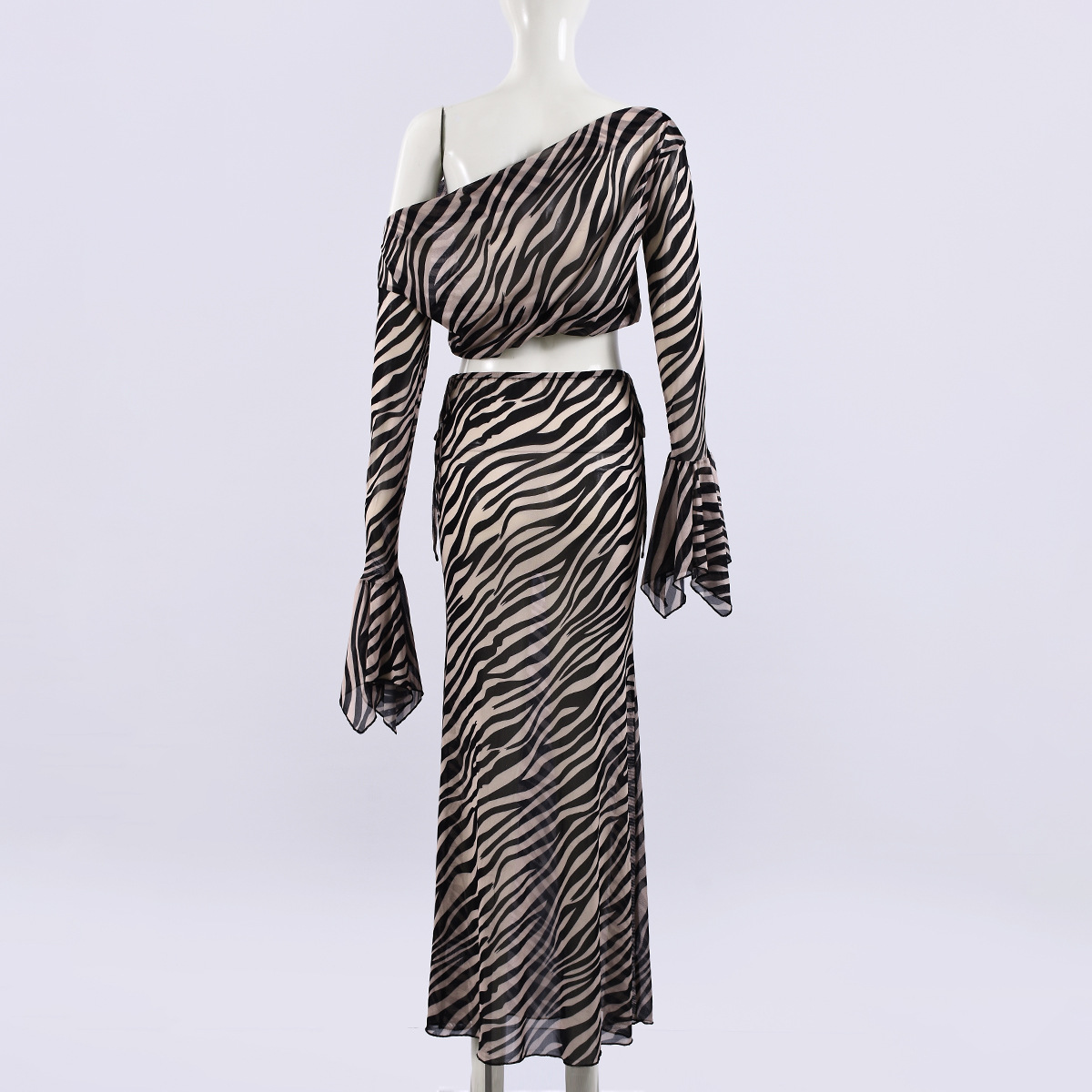 Off-Shoulder Bell Sleeve Top & Skirt E11ed9ed 74b7 465e A8a7 F840a25a19c2