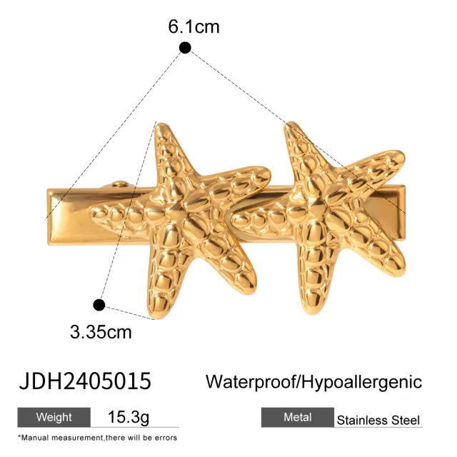 18K Gold Stainless Steel Double Bow Barrettes Women Jdh2405015 - Shop at LoveMi