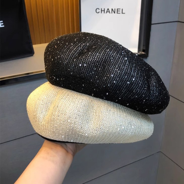 Sequin Beret, Korean-style Casual All-match Painters Cap