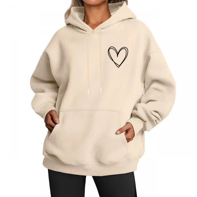 Korean Style Hooded Brushed Hoody Women's Casual Khaki - Shop at LoveMi