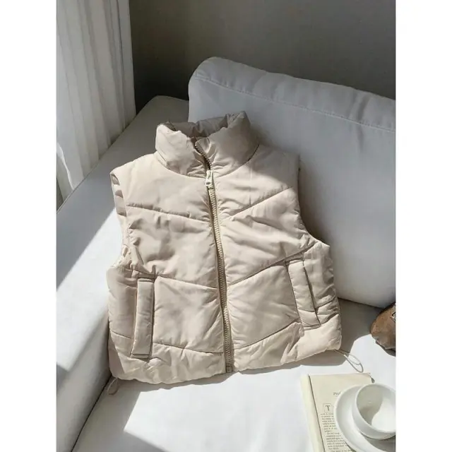 Double sided Zipper Button Corduroy Drawstring Jacket Apricot - Shop at LoveMi