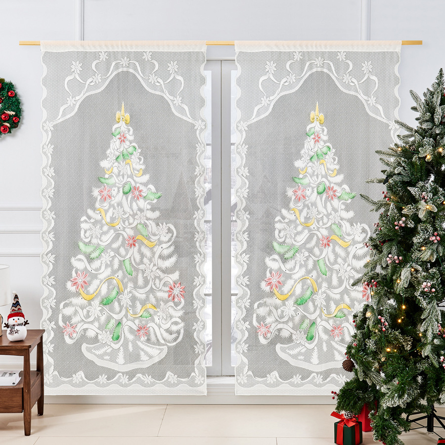 Christmas Colorful Christmas Tree Curtain Decoration