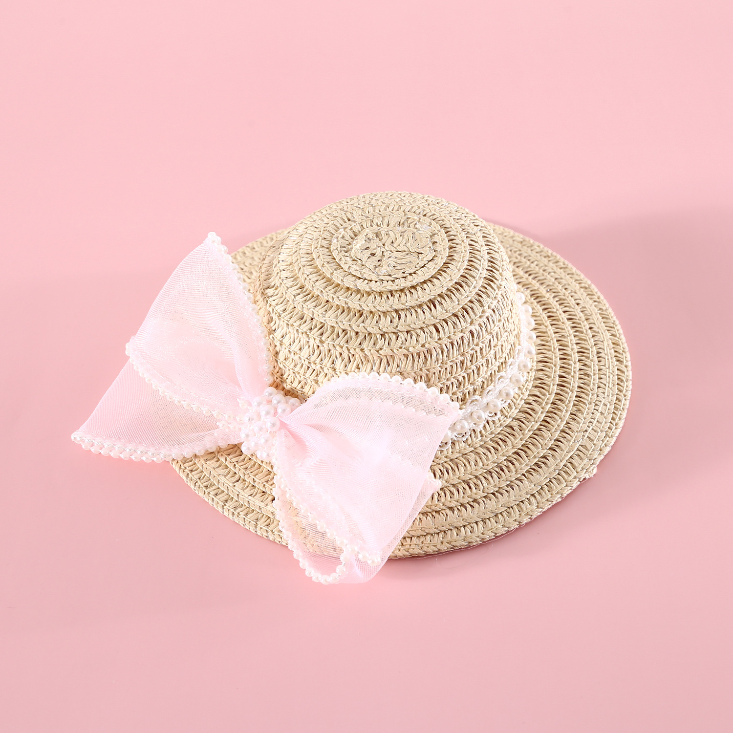 Pink Pearl Bow Hat