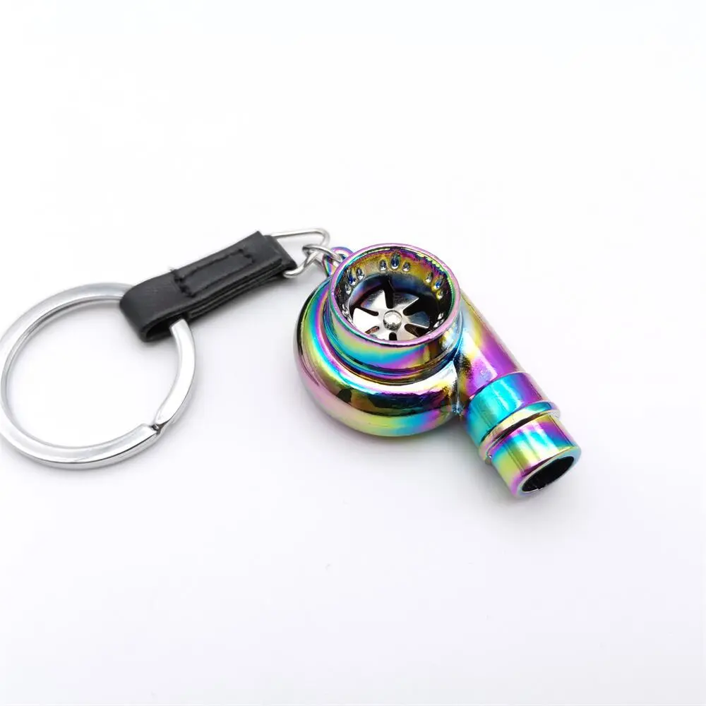 Car Turbo Whistle Modeling Simulation Alloy Metal Keychains - Colourful Colour
