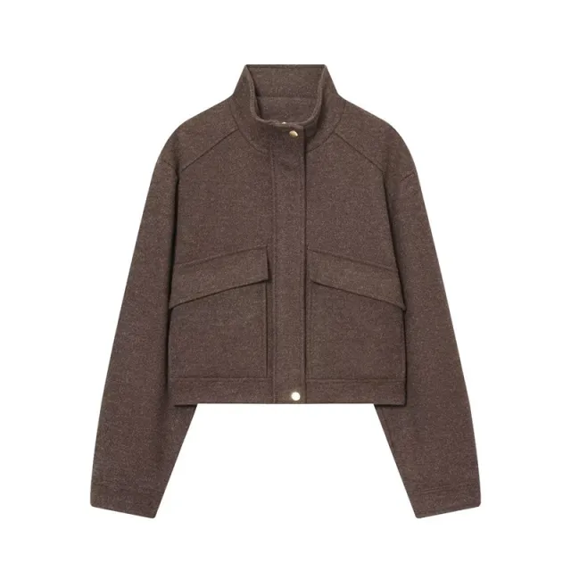 Women's Casual Loose Design Long Sleeve Jacket Brown - Shop at LoveMi