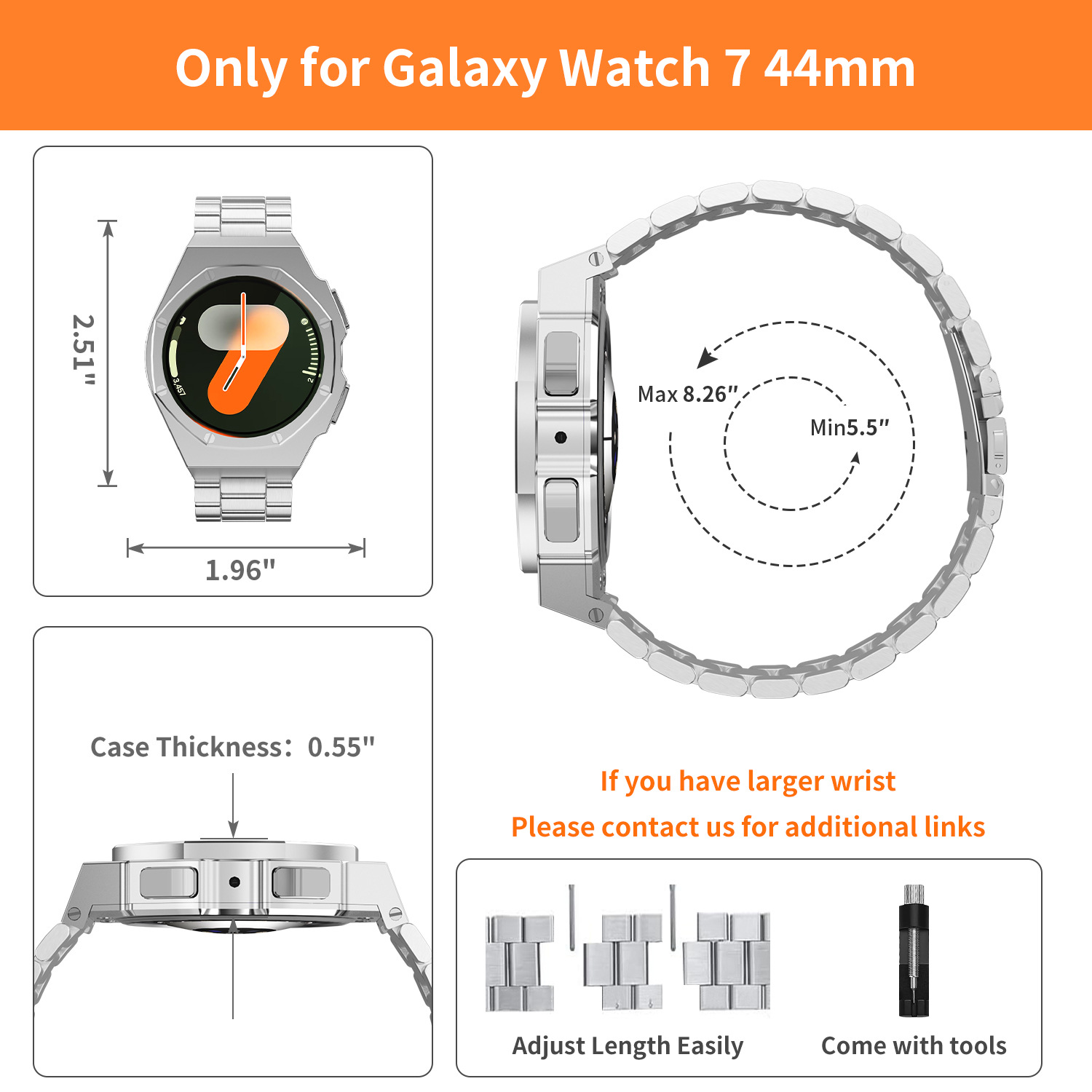 Title 3, Suitable For Galaxy Watch 7 Generation 44mm Met...