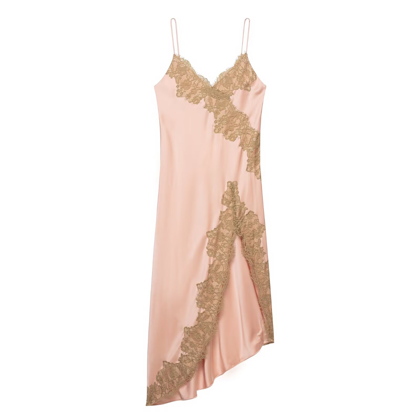 European And American-style Satin Lace Slip Dress For Women