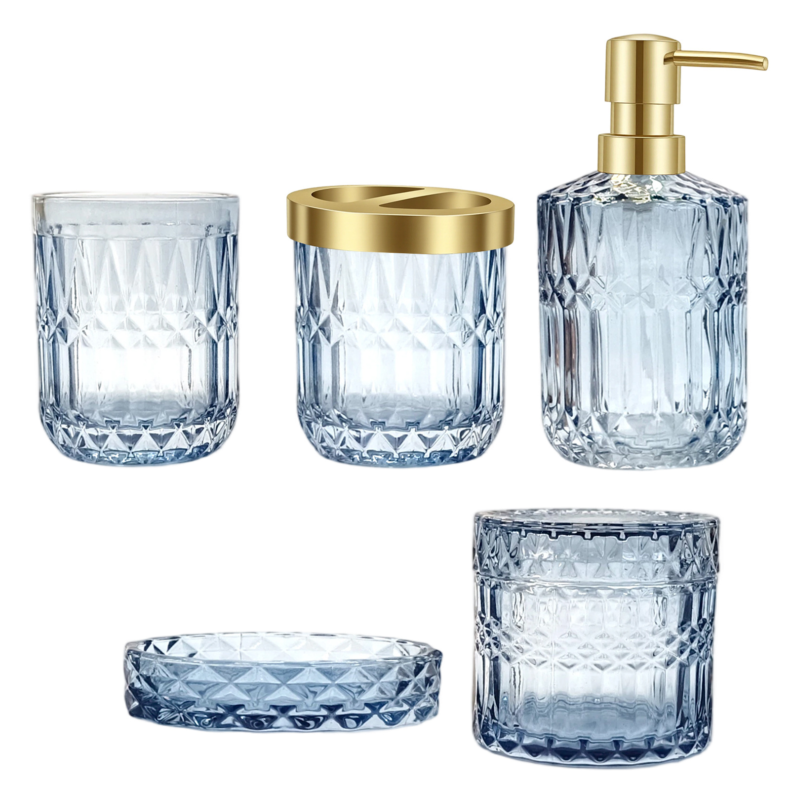 Light-luxury Glass Dispensers For Bathroom Lotions And Hand Soap