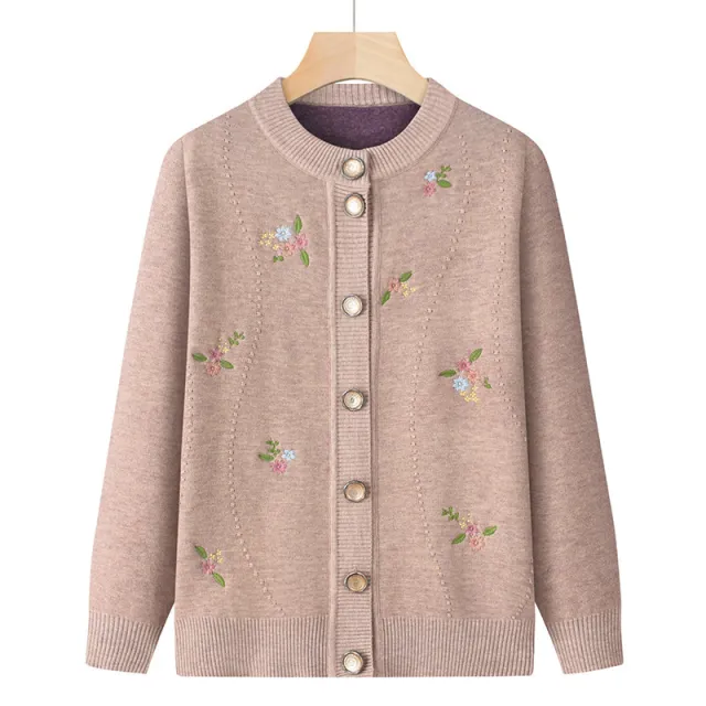 Velvet Padded Sweater Autumn And Winter Elderly Camel - Shop at LoveMi