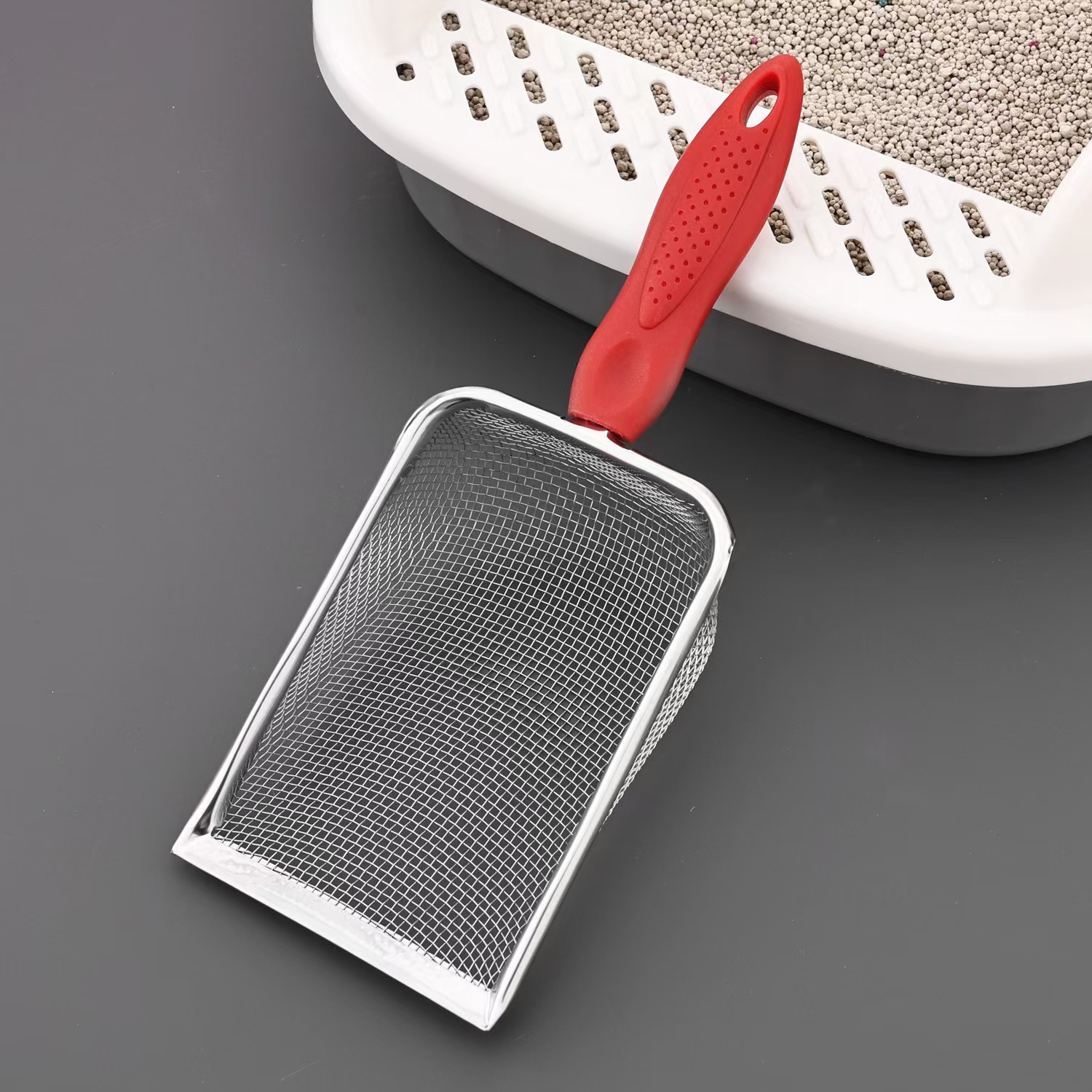 Stainless Steel Cat Litter Scoop Rutin Chicken Shovel Screen