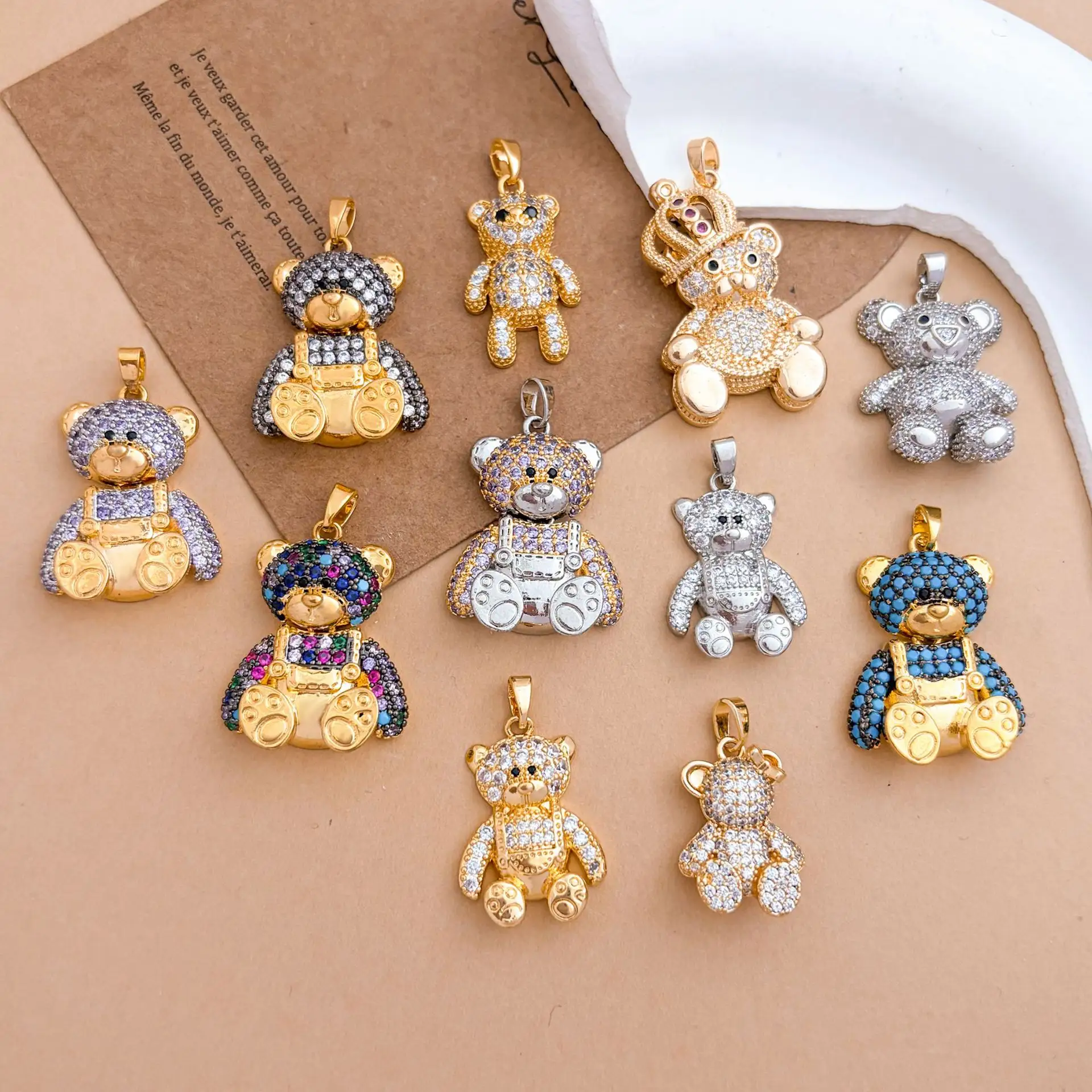 Design-forward Cute Little Bear DIY Jewelry Pendant