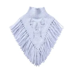 Autumn Women's High Waist Tassel Knitwear Top Sweater - Light Purple - View 1