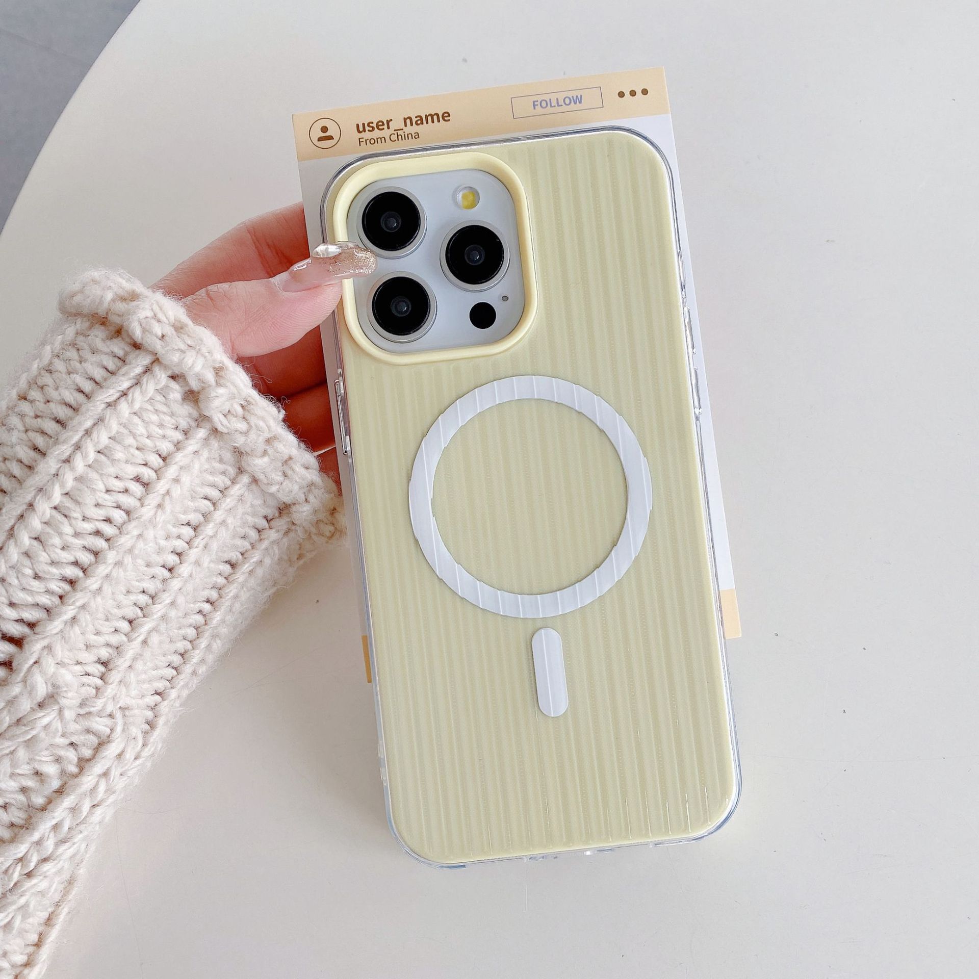 Magnetic Stripe Minimalist Solid Color Phone Case