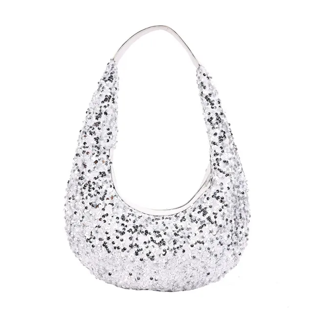 New Dinner All match Sequins Handbag White - Shop at LoveMi