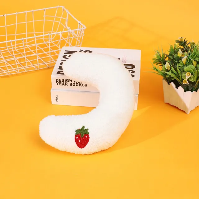 Dogs And Cats To Sleep With Cartoon Pillow Pet Half Moon Pillow Deep Sleep U shaped Pillow White - Shop at LoveMi