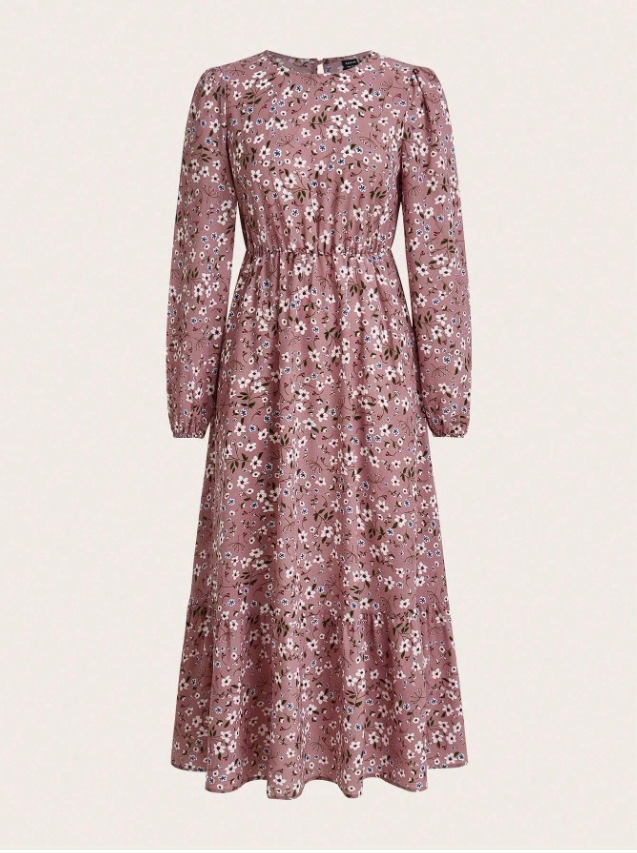 Vintage Print Long-sleeve Dress 19 e177f046 414c 40e7 a249 4b2cf1e85adb