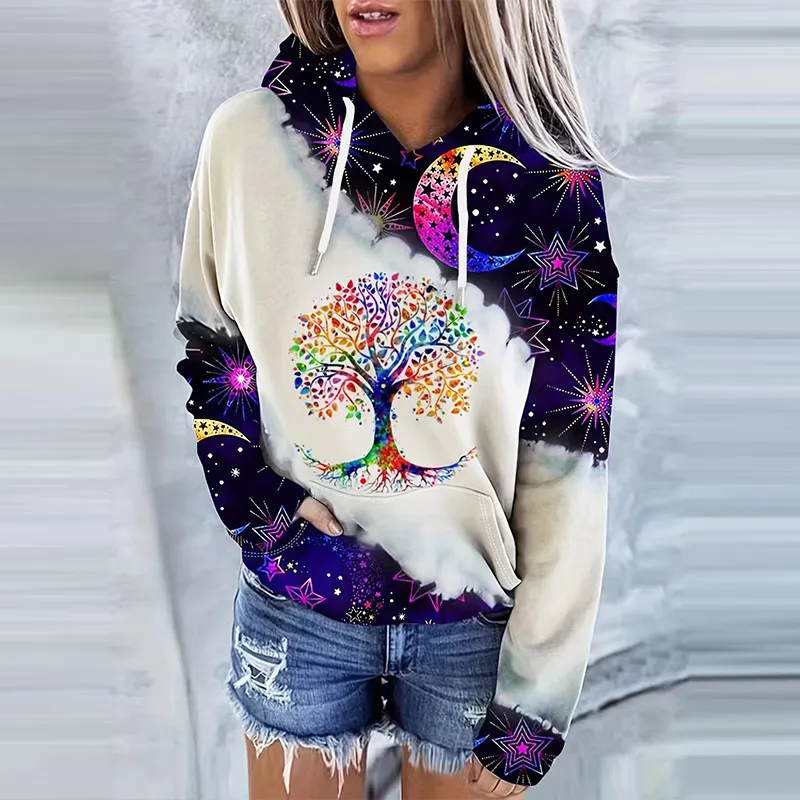 Digital Printing Stylish Fashion Ladies Hoodie Sweater - Figure 8-S