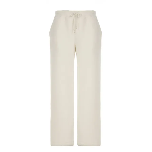 New Pure Color Thickened Warm Straight leg Pants Casual Trousers White - Shop at LoveMi