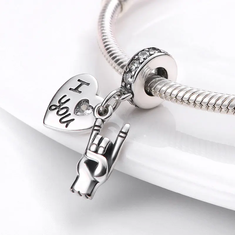 Heart-Shaped Silver-Plated Beaded Bracelet Full of Love