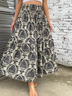 Summer Women's Comfort And Casual Beach Print Skirt - 4Color-Xl - View 1