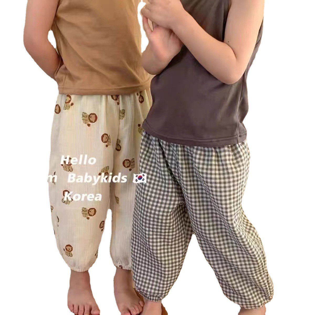 Korean-style Double-layer Ankle-tied Ultra-thin Cropped Pants