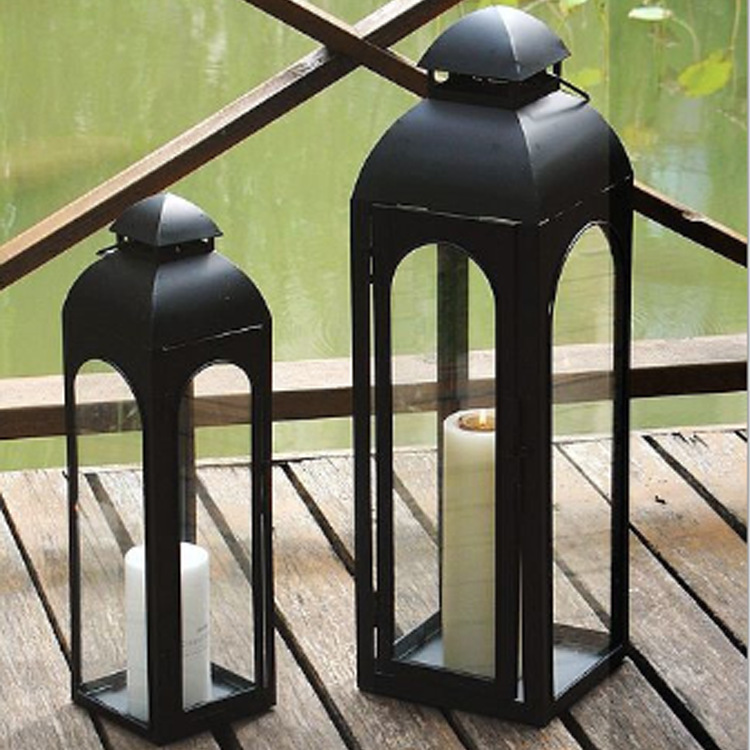 Title 2, Simple Iron Glass Candle Holder Outdoor Floor P...