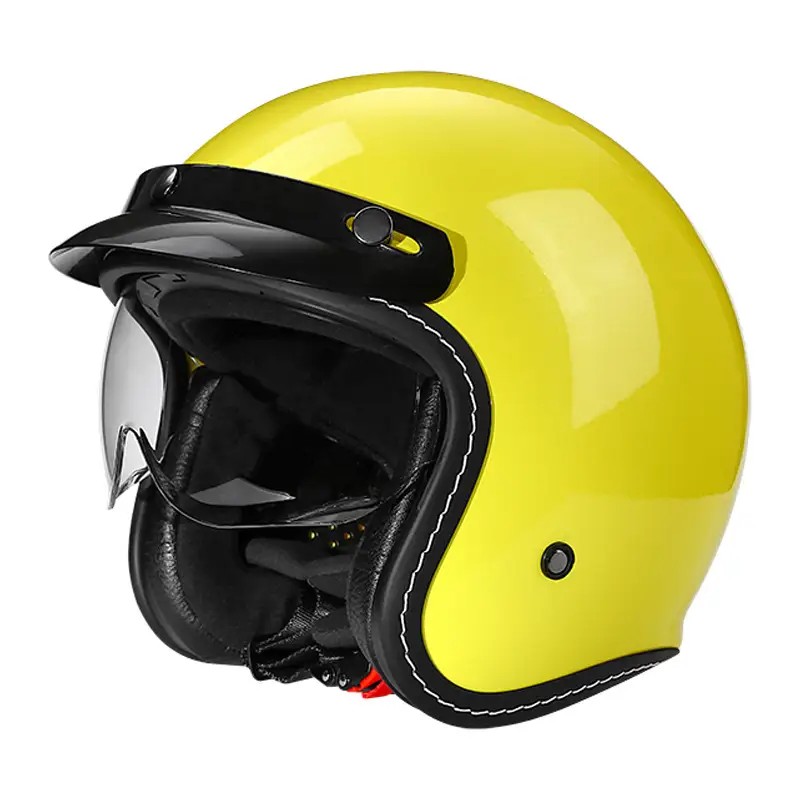 Vintage Motorcycle Helmet With Retractable Built-in Visor