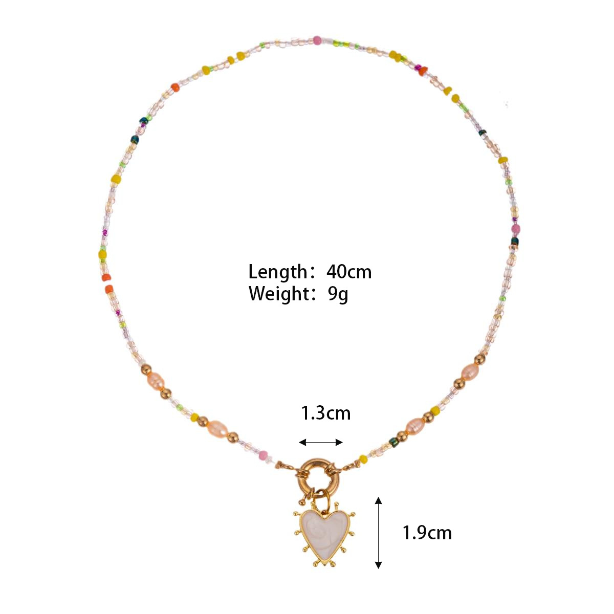 Heart-shaped Bead Pendant Necklace For Women