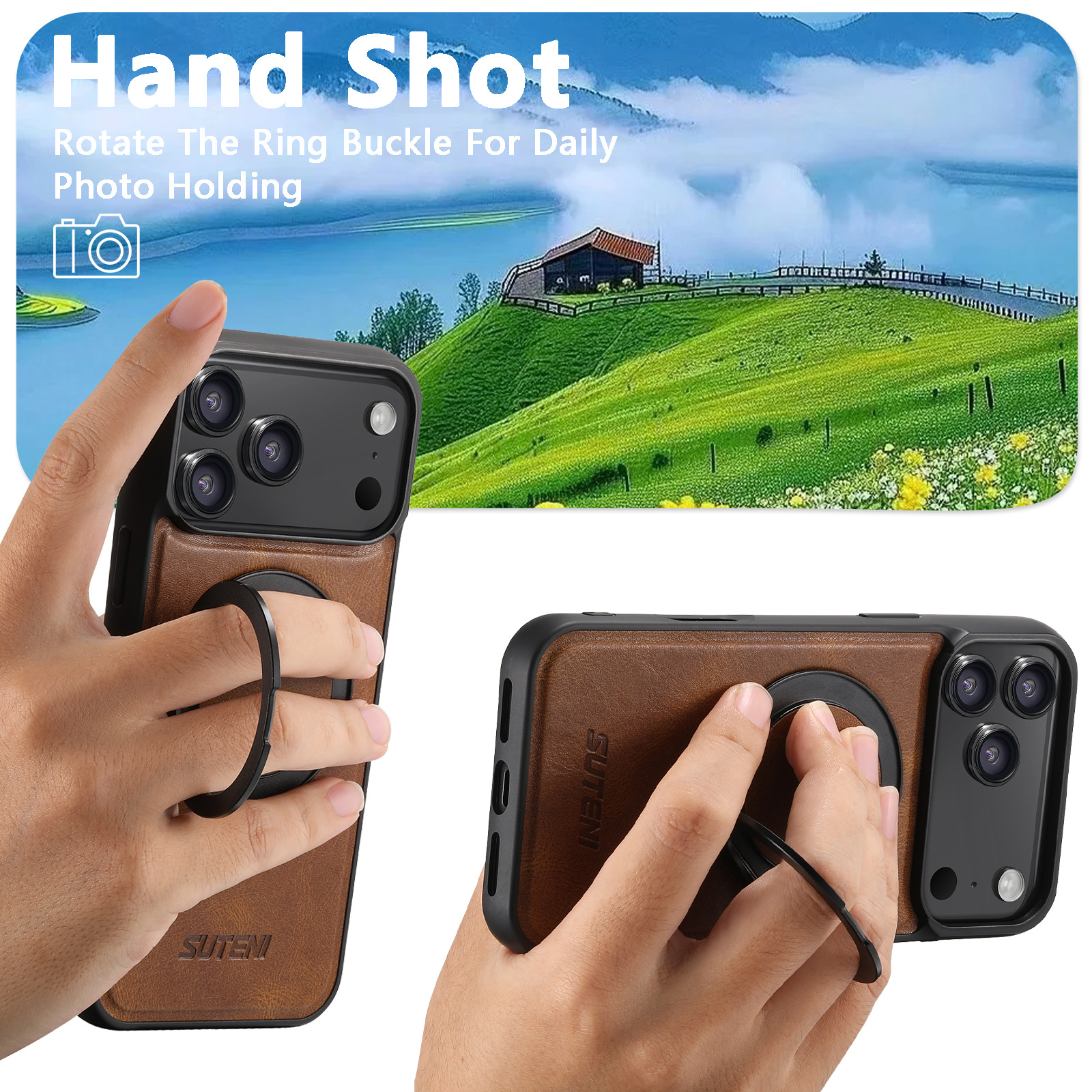 Leather Magnetic Wireless Charging Phone Case