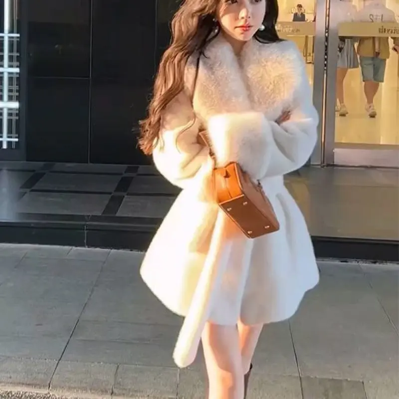 Womens Mid-Length Fur Coat